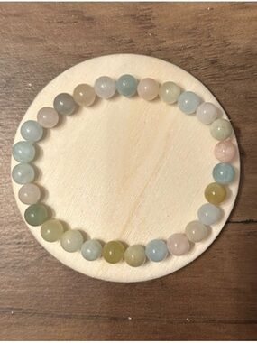 J- Multi-Color Pastel Bead Stretch Bracelet - Women Jewelry